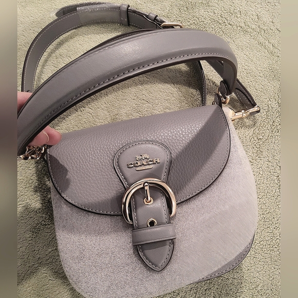 SOLD- Coach Kleo Shoulder Bag 17 in Granite/Gold- - Picture 12 of 15